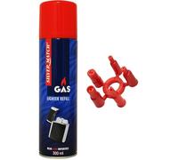 Silver Match Recharge de Gaz Butane 90 ml, 5 Embouts, Compatible Briquet Classique, Tempête, Chalumeau