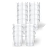 SilverChry 50 pièces 200ml Coupe à Dessert en Plastique Réutilisables, Mini Coupe à Dessert Transparentes pour Mousse Crème au Chocolat Pudding