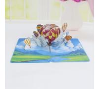 SilverChry Carte Pop Up, Carte de Vœux Avec Montgolfière, Carte Pop up Anniversaire, Carte d'anniversaire, Carte de Prompt Rétablissement