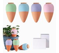 SilverChry Oyas a Planter Terre Cuite, Distributeur Eau Plante 4Pcs, Pointes Auto-arrosantes en Terre Cuite, Globes Arrosage Automatique Interieur pour Plante, Cônes d'argile (cône)