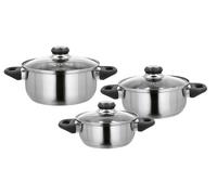 SILVERCREST® Set de 3 faitouts en acier inoxydable avec couvercle