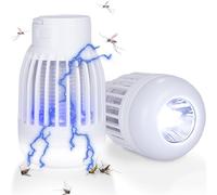 Silvergear Lampe Anti Moustiques 3 en 1 | Exterminateur d'insectes Electrique avec Lampe UV | Piège à Insectes, Lampe de Poche et Veilleuse en un seul Appareil | 4 Modes d'éclairage | Blanc