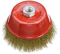 Silverline 868900 Brosse boisseau acier laitonné ondulé 125 mm