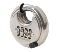 Silverline 926157 Cadenas à code 4 chiffres en Acier Inox, Gris