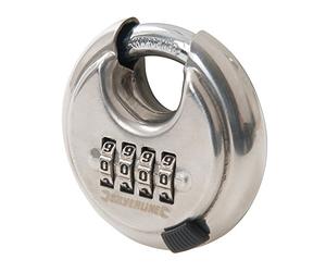 Silverline 926157 Cadenas à code 4 chiffres en Acier Inox, Gris