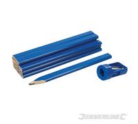 Silverline Charpentiers Crayons & Aiguiseur Set 13pce Travail Bois DIY Outil