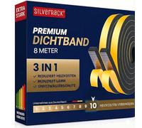 SilverRack Bande d'étanchéité autocollante noire - 8 m - 12 mm x 6 mm - En mousse - Pour joint de porte, de fenêtre et de porte
