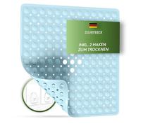 SilverRack Tapis de Douche antidérapant 53 x 53 cm (Bleu bébé) - Tapis de Douche antidérapant sans BPA pour Enfants - Tapis de Bain antidérapant, Lavable en Machine et résistant à la moisissure -