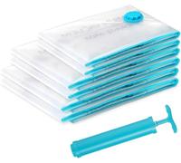 SilverRack XL Jumbo sacs de rangement sous vide pour vêtements et couettes [6 pièces] - INCL. POMPE À MAIN et ÉTIQUETTES en (2x 40x60 cm / 2x 60x80 cm / 2x 80x100 cm) - Sacs sous vide pour vêtements