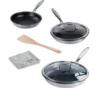 SILVERSTAR® Set de poêles en acier inoxydable 7 pièces 20/24/28 | avec couvercles