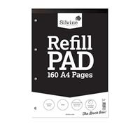 Silvine A4RPP Bloc de 160 pages reliées et perforées 4 trous Pages blanches unies A4