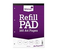 Silvine Bloc-notes de 160 pages A4 relié, 4 perforations Graphique 2-10-20 mm. Single
