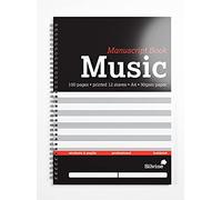 Silvine Cahier de Musique A4 - Partition Manuscrite Imprimé 12 Portées (100 Pages)