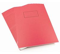 Silvine EX118 Lot de 10 cahiers d'exercices lignés 10 mm 80 pages Rouge Format A4
