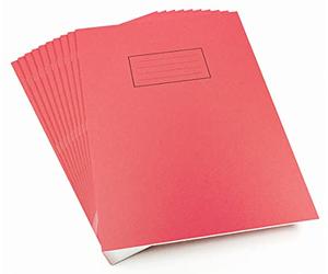 Silvine EX118 Lot de 10 cahiers d'exercices lignés 10 mm 80 pages Rouge Format A4
