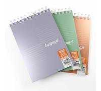 Silvine Luxpad Lot de 3 blocs-notes métalliques à spirales A5 | Papier ligné 80 g/m², 160 pages, pour l'école et le bureau
