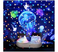 Silvotek Projecteur d'étoiles de galaxie - Projecteur de lumière double étoile pour chambre à coucher avec câble USB, rotation à 360 degrés, veilleuse pour décoration de chambre d'enfant - 6 ensembles