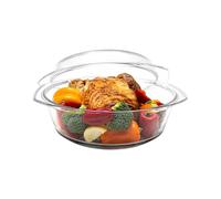 Simax Cocotte Ronde avec Couvercle en Verre - Contenance 3,5 L + 1,6 L avec le couvercle - Dimension Ø26,8 x 11,9 cm - Verre Borosilicate Haute Résistance - 6226/6236