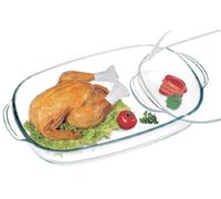 SIMAX Plat Cocotte Rectangulaire avec Couvercle XXL en Verre Borosilicate très Haute Résistance - Dimension 41,6 x 26 x 16,1 cm - Contenance Totale 8L - 7296/7306