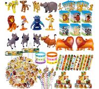 Simba roi Lion fête faveur Animal Lion masques autocollant porte-clés pailles claque Bracelets sacs cadeaux pour enfants fête d'anniversaire remplisseurs 18pcs balloon