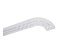 SIMI Rail de plafond tringle en PVC pour rideaux à crochets Blanc Double rail courbé 120 cm