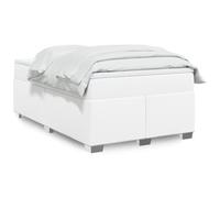 Similicuir durable matelas à ressorts ensachés lit blanc 120x190cm | Sommier à lattes lit avec matelas 120x190cm blanc similicuir ressorts ensachés surmatelas mousse