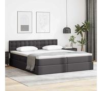 Similicuir élégant Rangement avec Matelas Moderne Gris 180 x 200 cm | Lit de Rangement Gris 180 x 200 cm Cuir synthétique avec Matelas, Sommier à Lattes Métal, Pieds Surélevés pour Chambre