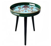 Simmer Stone Tables d'appoint rondes d'intérieur avec 3 pieds en bois détachables, table plateau polyvalente, parfaite pour table basse ronde pour le café et le thé, et moment de détente 45 cm