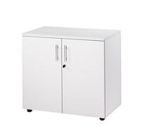 SIMMOB Armoire de Bureau Basse 2 Portes Blanche INEO