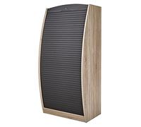 SIMMOB Armoire Informatique Galbée Chêne Noir 6 Niches