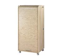SIMMOB Armoire Informatique Mobile Chêne 2 Tiroirs 5 Niches L 65.2 H 139.9 P 53.1 cm - Chêne Naturel