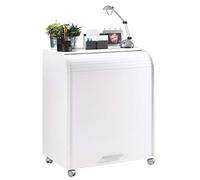 SIMMOB Bureau Informatique Blanc à roulettes 5 Niches L 79.2 H 93.8 P 53.2 cm - Blanc