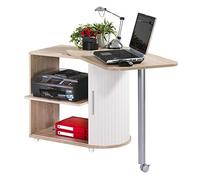 SIMMOB Bureau Pivotant et Meuble de Rangement Chêne 2 Niches 77 x 71,7 x 47 cm - Blanc