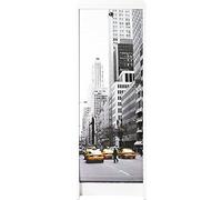 SIMMOB Classeur à Rideau Blanc 5 Niches Serrure 37,8 x 103,8 x 38,4 cm - Scene New York 504