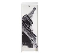 SIMMOB Classeur à Rideau Blanc 5 Niches Serrure 37,8 x 103,8 x 38,4 cm - Tour Eiffel 750 751