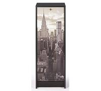 SIMMOB Classeur à Rideau Noir 5 Etagères Serrure L 37.8 H 103.8 P 38.4 cm - New York 500