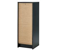SIMMOB Classeur à Rideau Noir Bicolore 5 Niches L 37.8 H 103.8 P 38.4 cm - Chêne Naturel