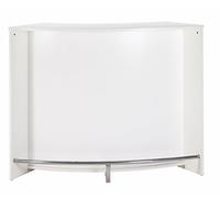 SIMMOB Comptoir Bar 2 Portes Blanc Serrure 4 Niches L 134,5 H 104,8 P 55,3 cm - Blanc