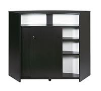 SIMMOB Comptoir d'accueil 2 Portes Noir 4 Niches Serrure 134,5 x 104,8 x 55,3 cm - Blanc