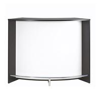 SIMMOB Meuble Bar Comptoir d'accueil Noir 3 Tablettes 134,5 x 104,8 x 55,3 cm