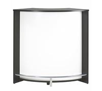 SIMMOB Meuble Comptoir Bar Noir 3 Niches Repose-Pieds Métal 106,9 x 104,8 x 53,3 cm - Blanc