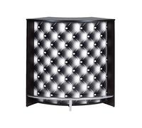SIMMOB Meuble Comptoir Bar Noir 3 Niches Repose-Pieds Métal 106,9 x 104,8 x 53,3 cm - Capitons 911