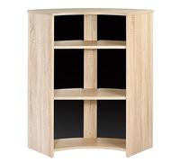 SIMMOB Meuble Comptoir Meuble Bar 96 cm Face Noire 3 Niches 96,7 x 104,8 x 44,9 cm - Chêne Naturel