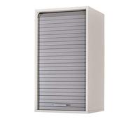 SIMMOB Meuble Cuisine Blanc Rideau Chêne Noir ou Alu 2 Etagères Larg 40 H 72 P 35 cm - Aluminium