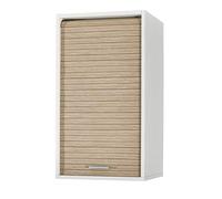 SIMMOB Meuble Cuisine Blanc Rideau Chêne Noir ou Alu 2 Etagères Larg 40 H 72 P 35 cm - Chêne Naturel