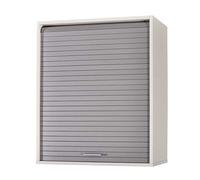 SIMMOB Meuble Cuisine Blanc Rideau Noir Chêne ou Alu 4 Niches L 60 H 72 P 35 cm - Aluminium