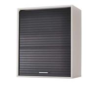 SIMMOB Meuble Cuisine Blanc Rideau Noir Chêne ou Alu 4 Niches L 60 H 72 P 35 cm - Noir