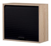 SIMMOB Meuble Cuisine Chêne Rideau Noir 1 Etagère Larg 60 Haut 53.6 Prof 25 cm