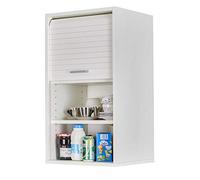 SIMMOB Meuble de Cuisine Blanc A Rideau 2 Etagères 40 x 72 x 35 cm