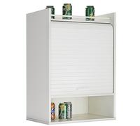 SIMMOB Meuble de Cuisine Blanc Rideau Noir ou Blanc 4 Niches L 54 H 76.6 P 35.4 cm - Blanc